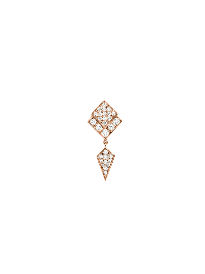 Earring stairway diamonds & pink gold