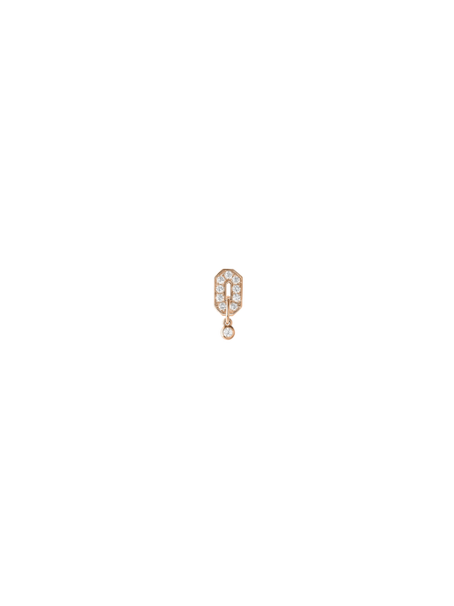 Earring  mini my way pink gold & diamonds photo
