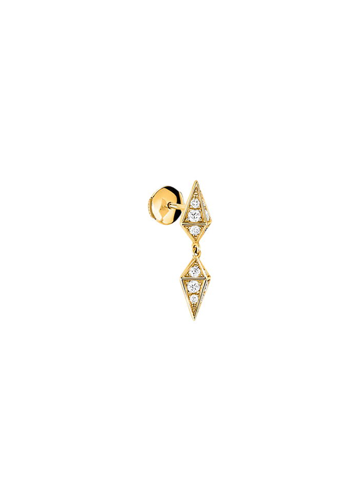 Earring rockaway diamonds & gold