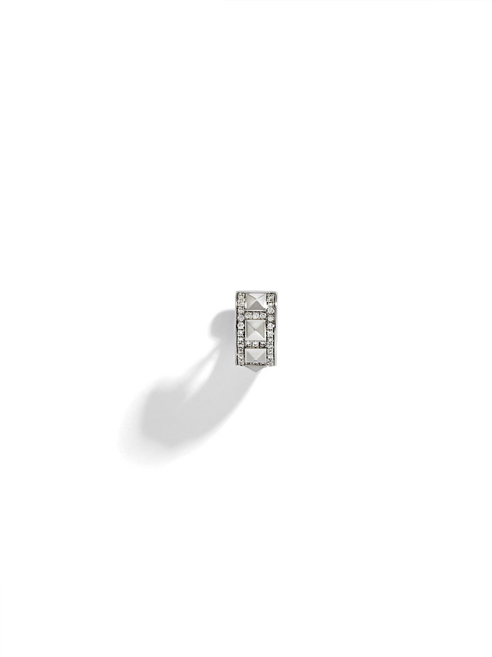 Earring rockaway picots diamonds & silver