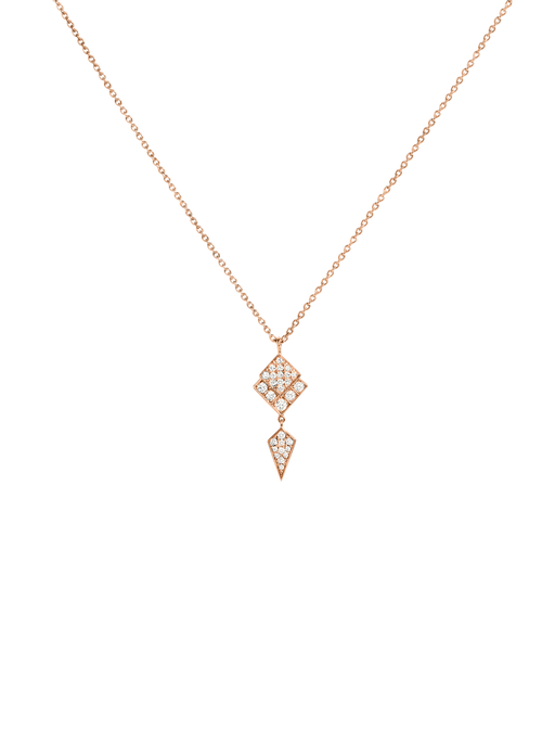Necklace stairway diamonds & 18k pink gold photo