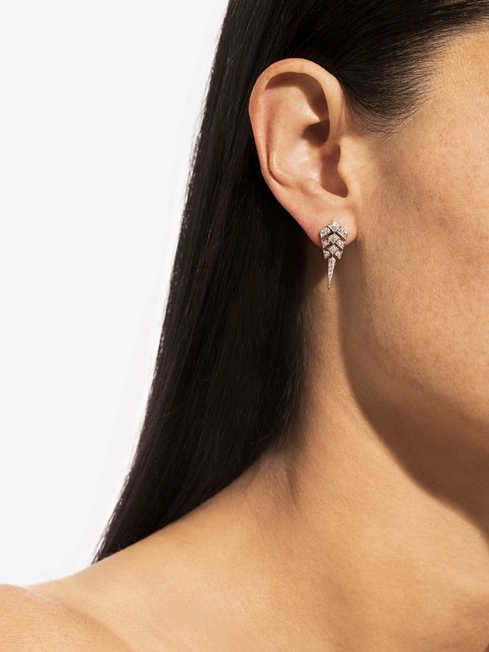 Earring stairway s diamonds & silver