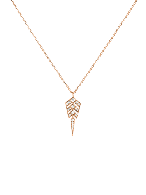 Necklace stairway s diamonds & 18k pink gold photo