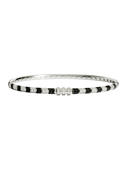 Bracelet mesh reptile 18k white gold &  black & white diamonds  photo