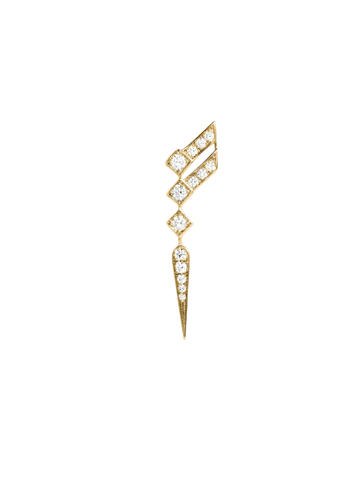 Earring  stairway wings diamonds & 18k yellow gold  photo