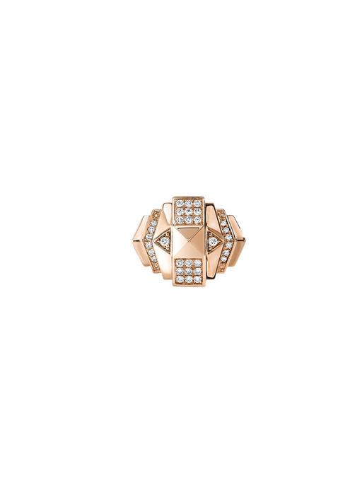 Ring mini rockaway pyramid diamonds & pink gold photo