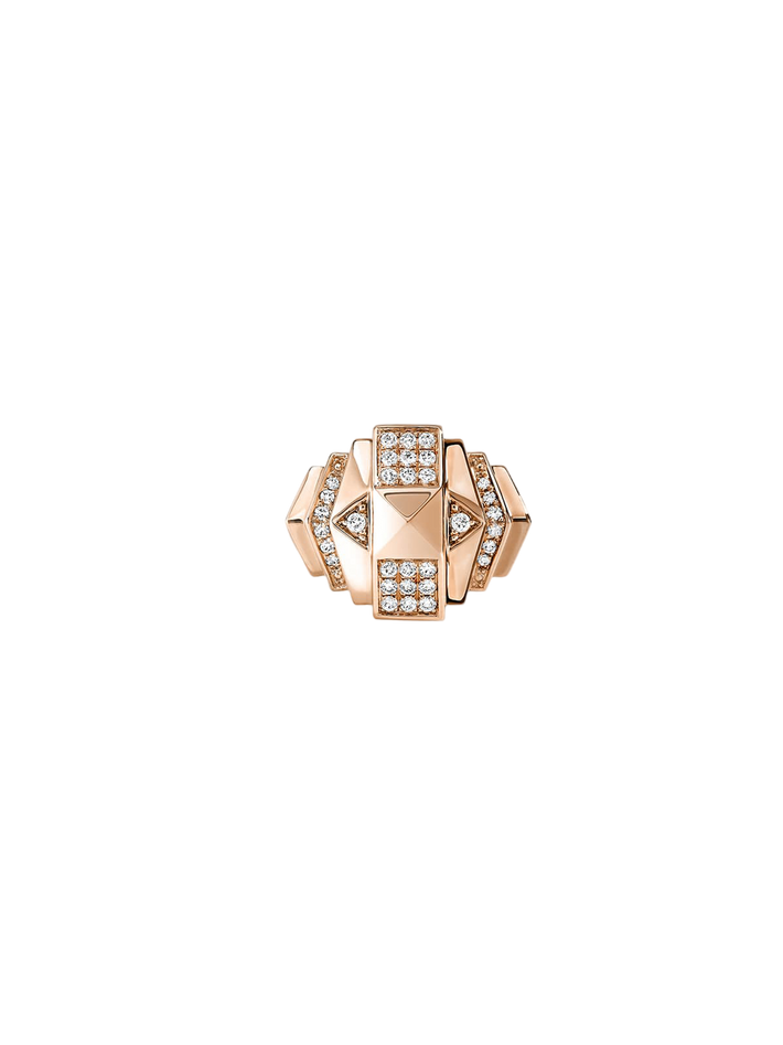 Ring mini rockaway pyramid diamonds & pink gold