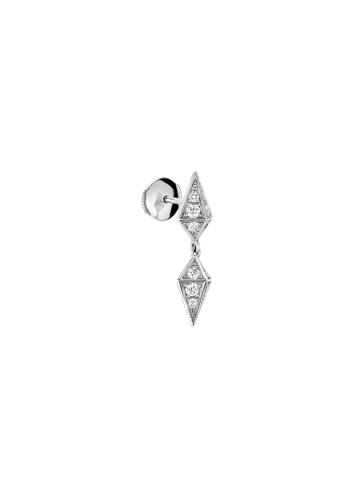 Earring rockaway diamonds & silver