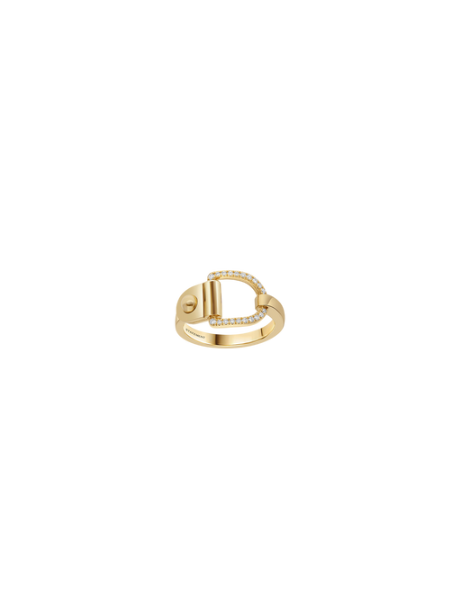 Ring rivet mm diamonds & 18k yellow gold  photo