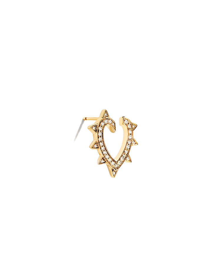 Earring rockaway heart 18k yellow gold & diamonds