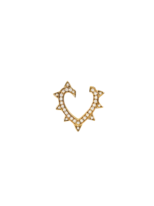 Earring rockaway heart 18k yellow gold & diamonds photo