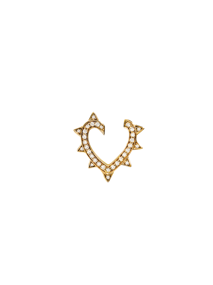 Earring rockaway heart 18k yellow gold & diamonds