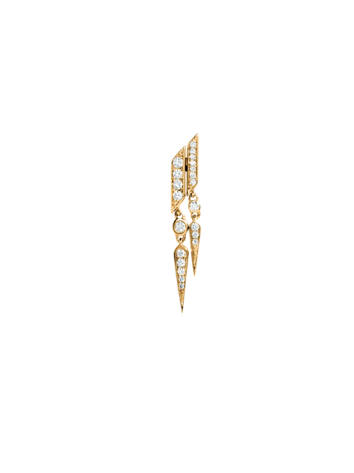 Earring anyway double drops diamonds & yellow gold photo