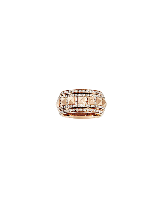 Ring rockaway spinner diamonds & pink gold photo