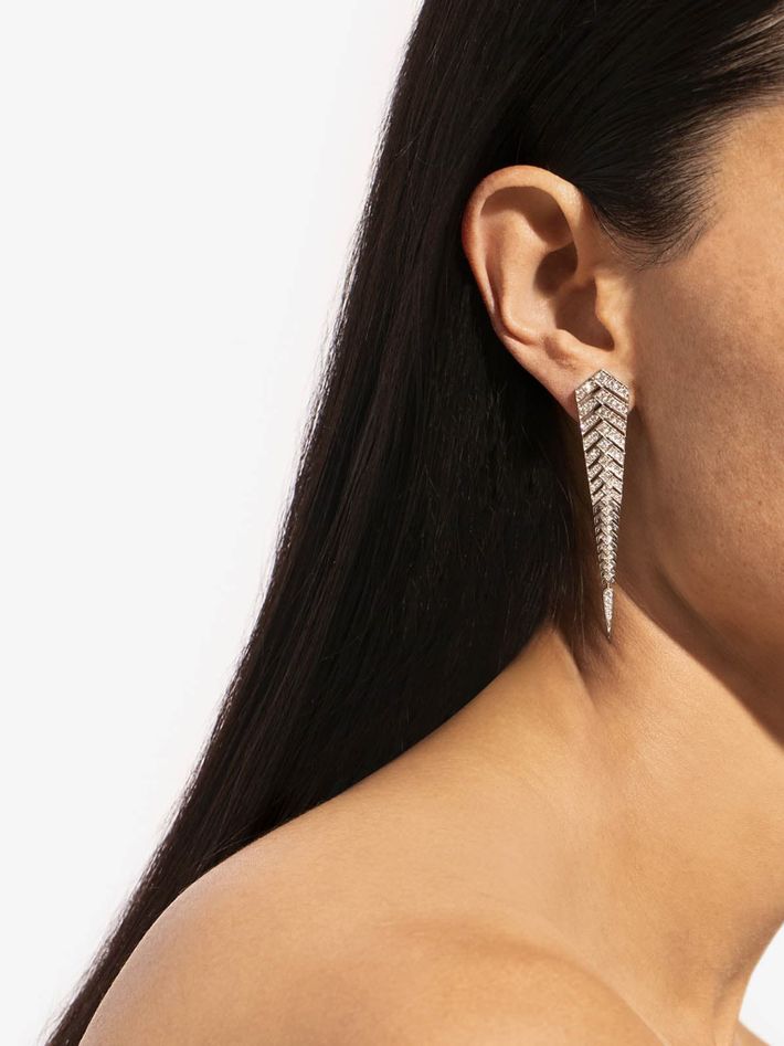 Earring stairway xl diamonds & silver