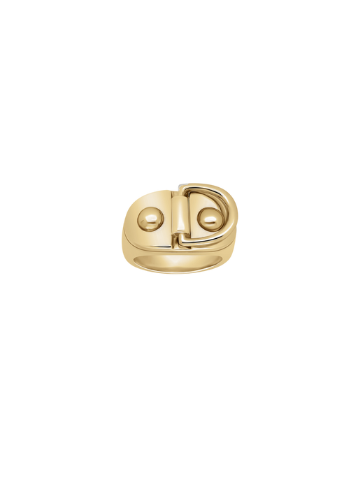 Signet ring rivet 18k yellow gold lm photo