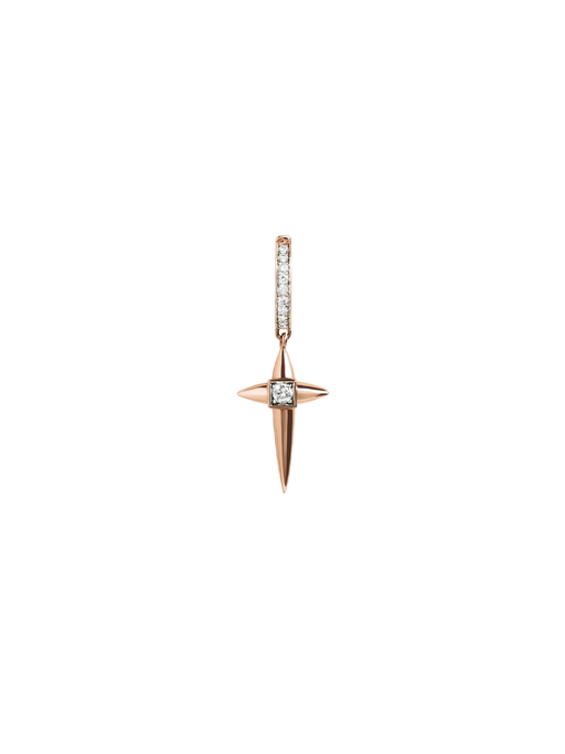 Hoop mini rockaway cross diamonds & pink gold photo
