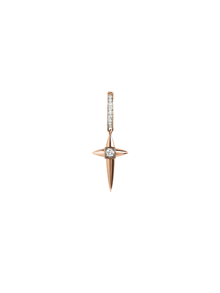 Hoop mini rockaway cross diamonds & pink gold