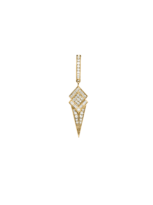 Hoop stairway cone diamonds & 18k yellow gold photo