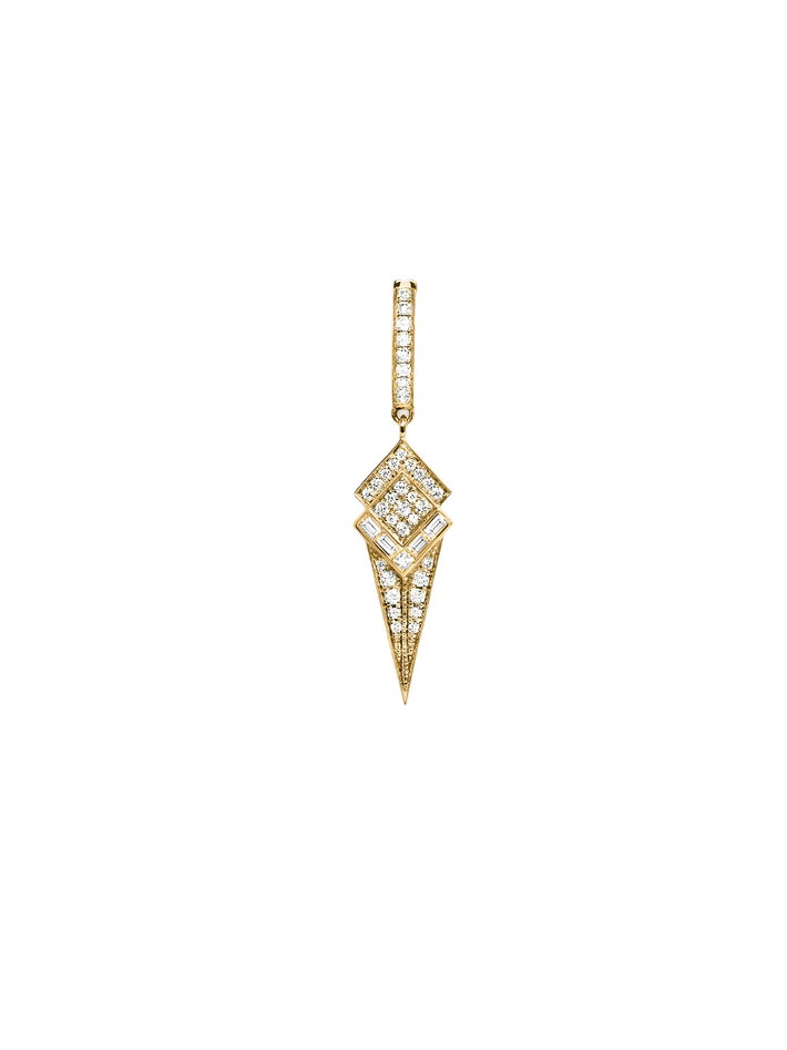 Hoop stairway cone diamonds & 18k yellow gold