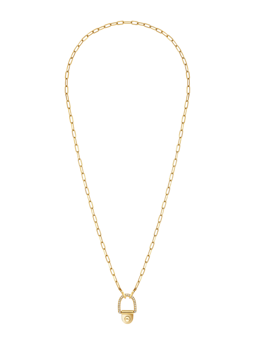 Necklace rivet lm diamonds & 18k yellow gold photo