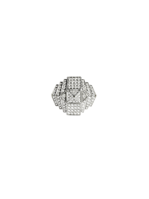 Ring rockaway pyramid diamonds & silver photo
