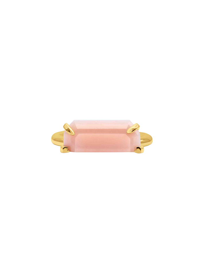 Half cut pink opal ring