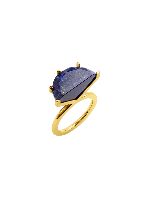 Half cut lapis lazuli ring photo