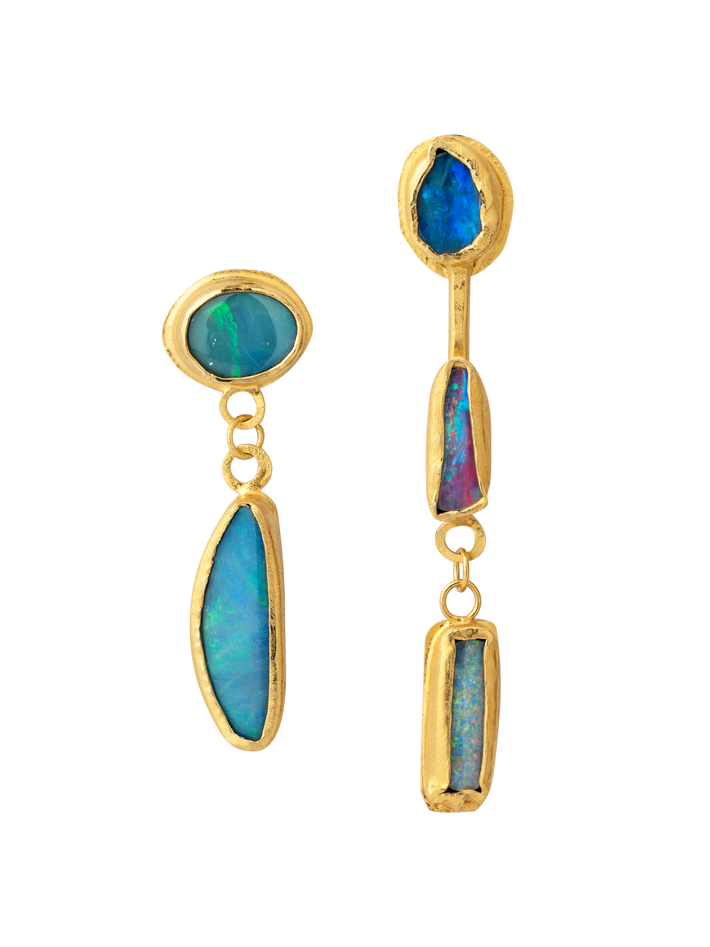 Mismatched opal drop earrings