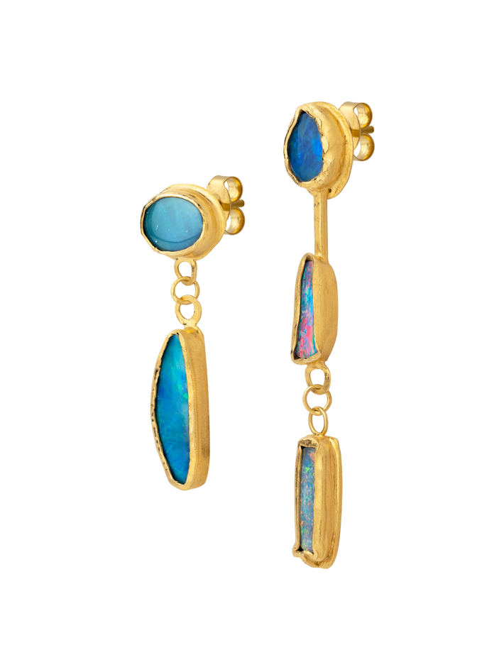 Mismatched opal drop earrings