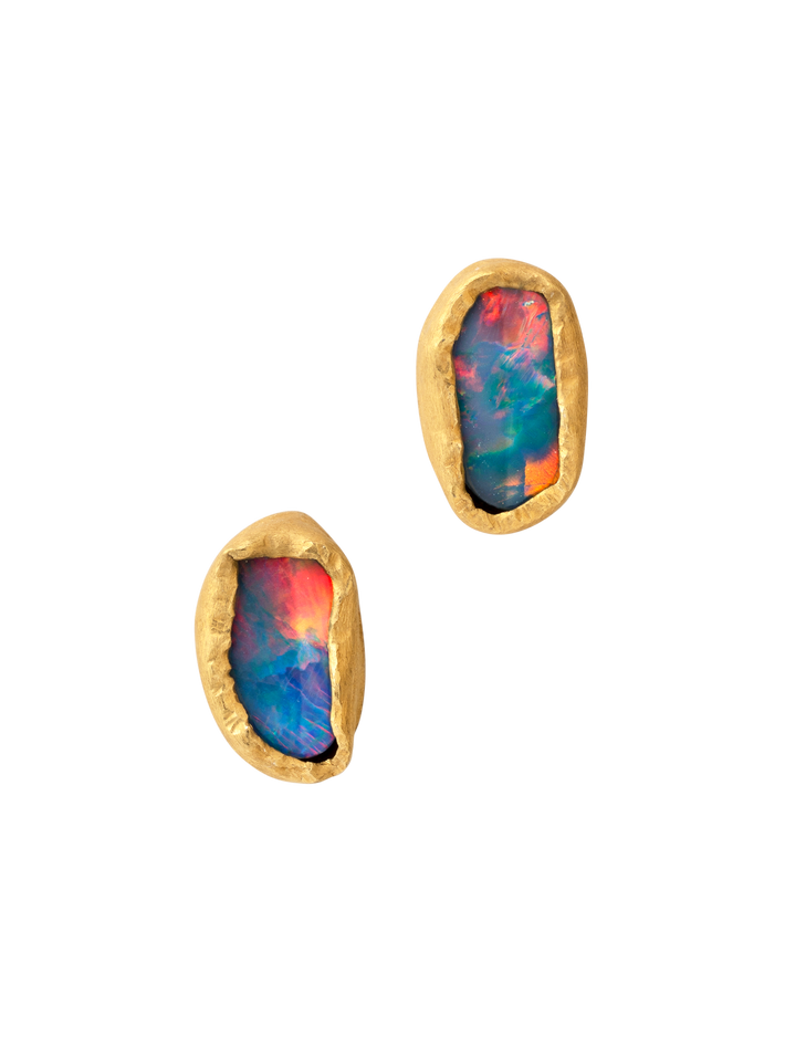 Australian opal stud earrings